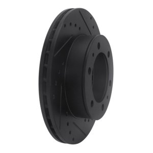 Toyota Hilux Brake Rotor (1) - Front Right - R1 Concepts - Drilled & Slotted - Black - `09-`15